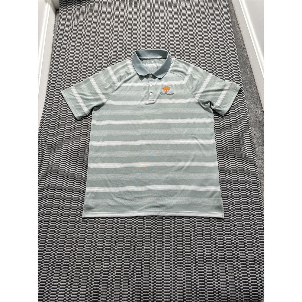 Oakley golf Mens Polo Shirt Size Medium Gray/White lake presidential logo